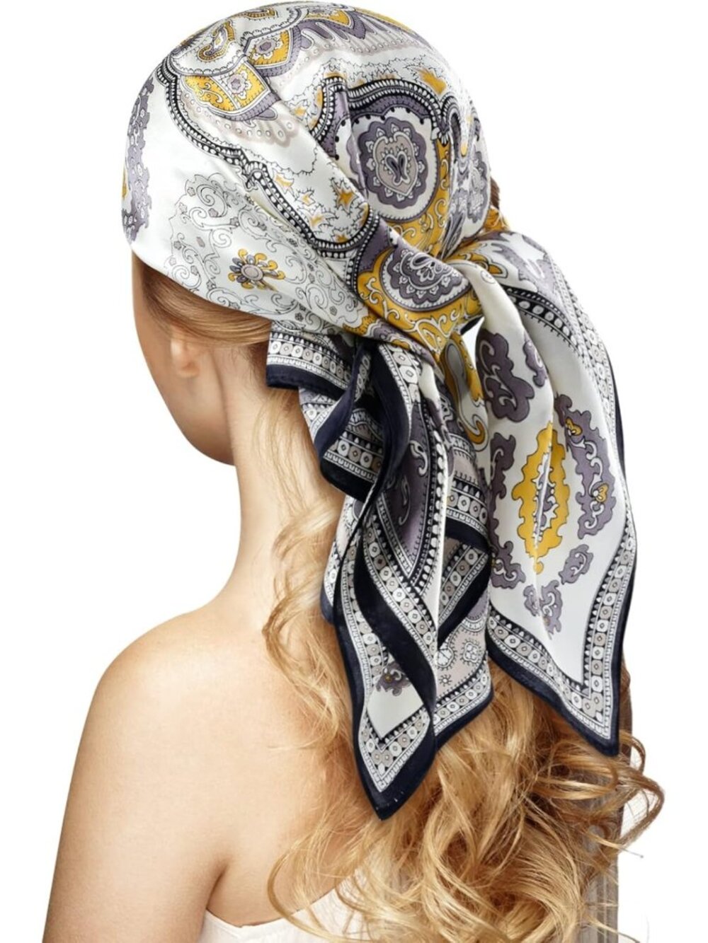 Luxurious 100% Silk Head Scarf for Women - 27" Satin Hair Bandana for Sleep